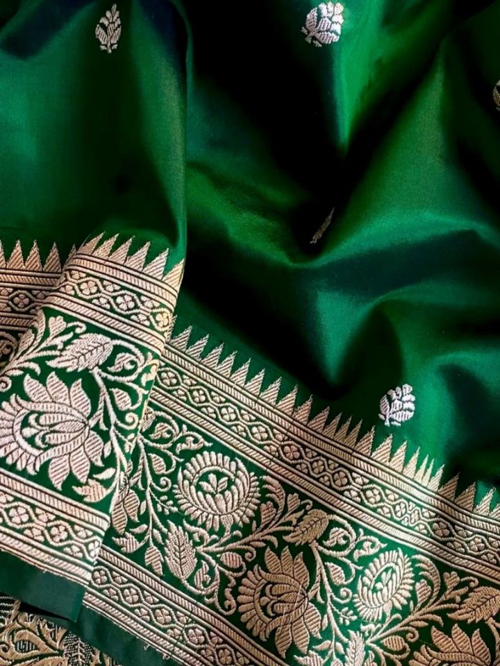 Green Banarsi silk saree