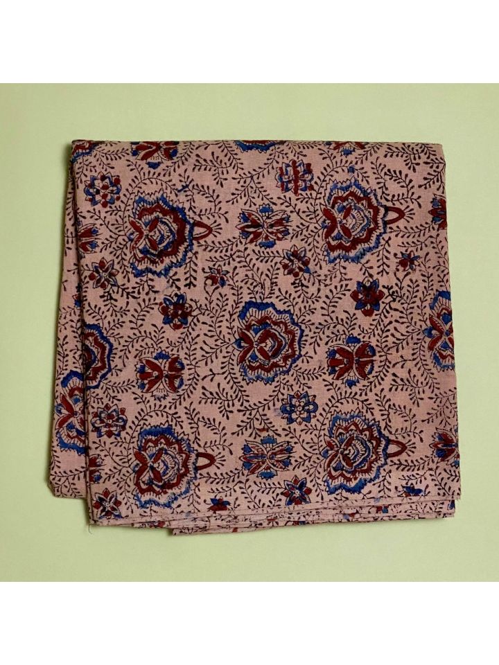 Pure Handloom Mangalagiri  Kalamkari print Cotton Fabric