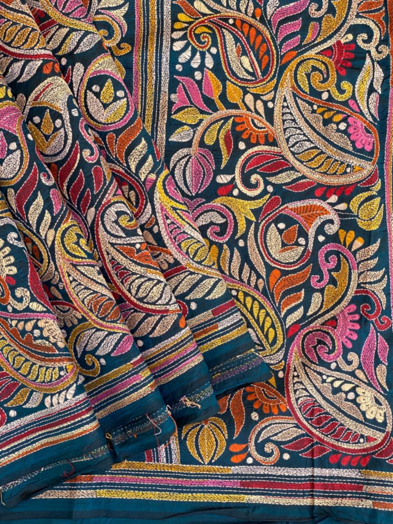 Pure silk Kantha saree @khatkhat.handloom #festivewear  #miniatureartistindia #smallbussinessowner #weaverofindia #madeinindia  #delhi… | Instagram