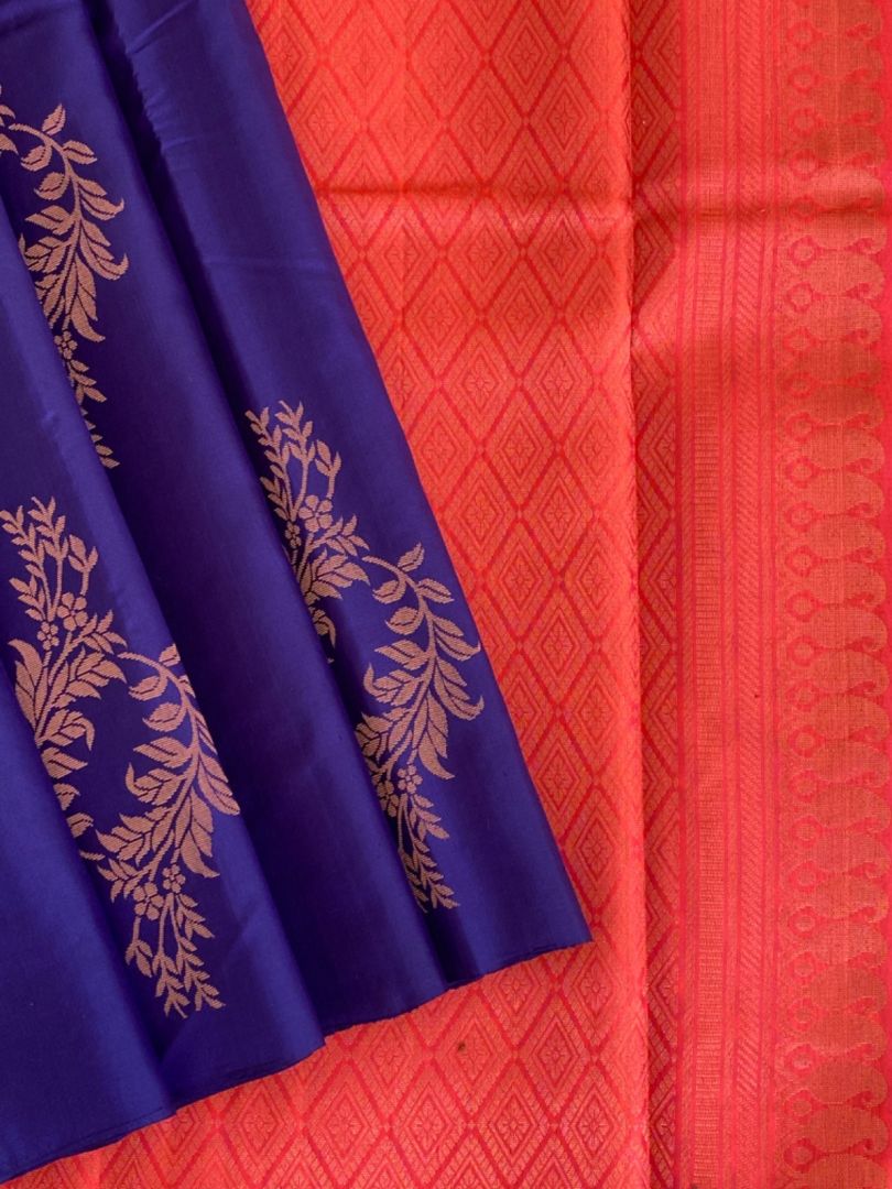Light Green and Teal Blue Kanchipuram silk saree - Sri Arya Silks-sgquangbinhtourist.com.vn
